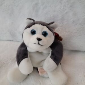Plush Husky Toy for Small Pets - Gray and White